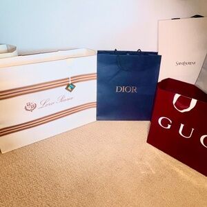 Lot of Luxury Brand Shopping Bags